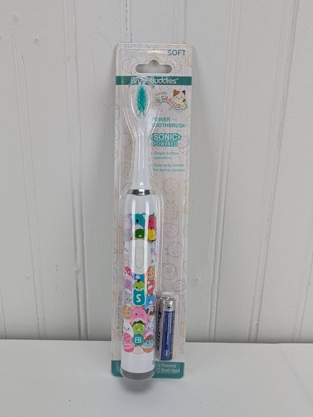 Brush Buddies Original Squishmallows Sonic Powered Toothbrush Handle Soft New
